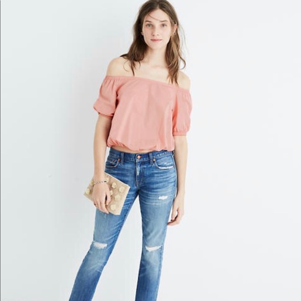 Madewell Dusty Pink Off the Shoulder Top Size S